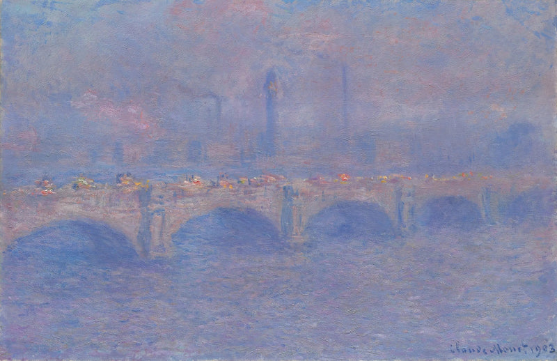 Le pont de Waterloo, l'effet de la lumière du soleil - Claude Monet