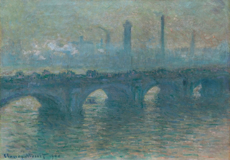 Le pont de Waterloo, météo grise - Claude Monet
