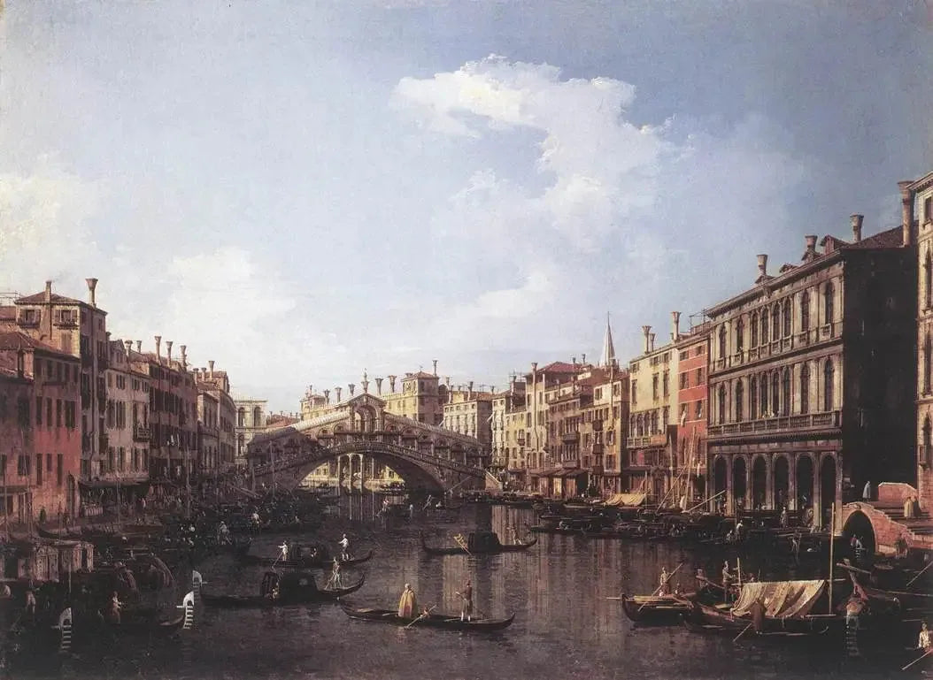 Le Pont du Rialto depuis le sud - Canaletto image 1 reproduction d’œuvre d’art à l’huile