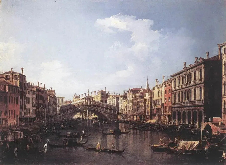 Le Pont du Rialto depuis le sud - Canaletto image 1 reproduction d’œuvre d’art à l’huile
