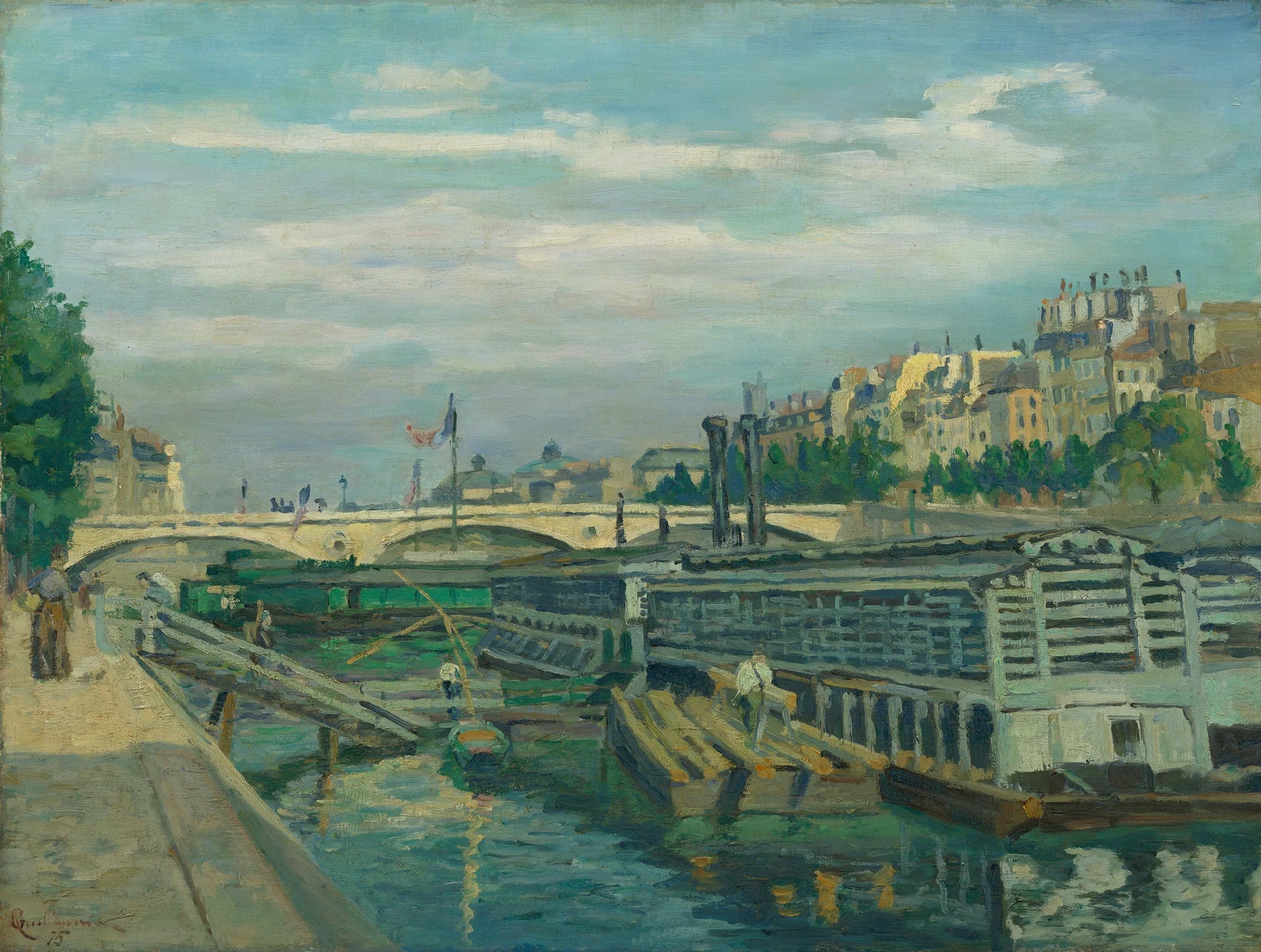 Le pont Louis-Philippe à Paris - Armand Guillaumin image 1 copie de tableau peinte à la main