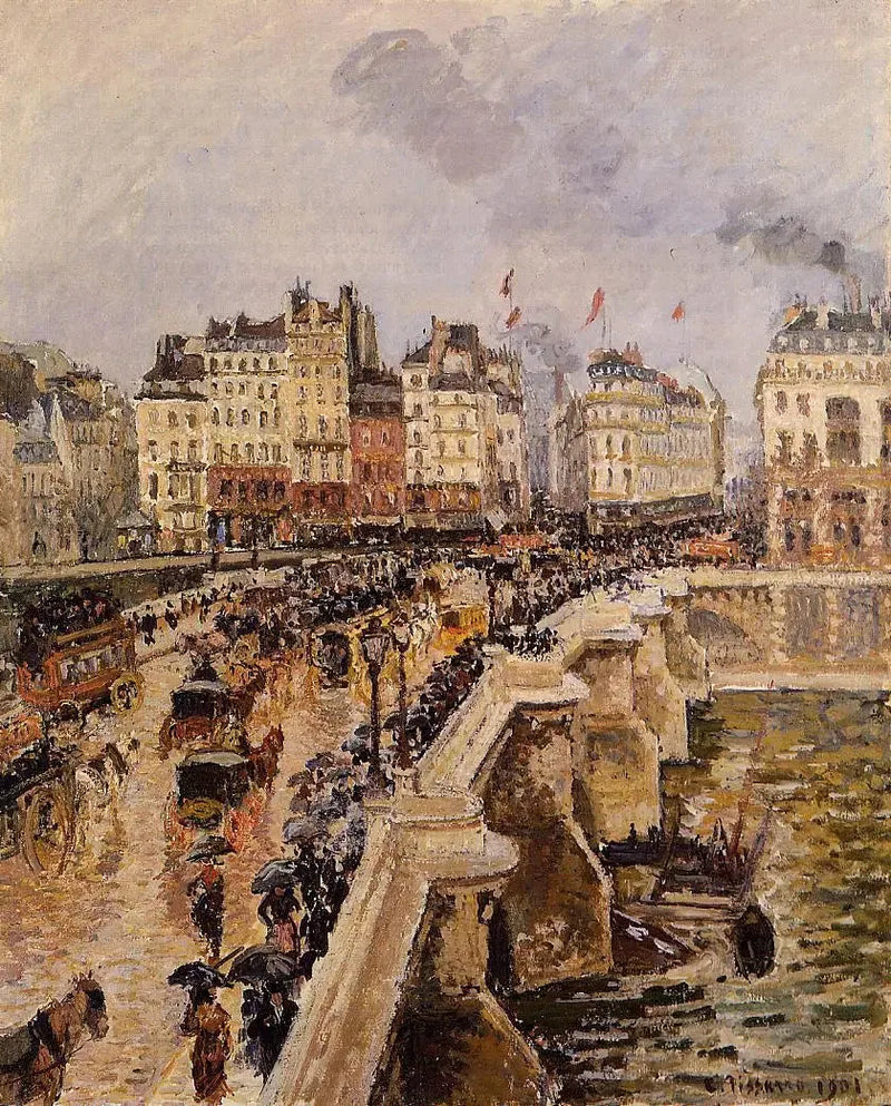 Le Pont-Neuf, Après-midi pluvieux (Première saison) - Camille Pissarro