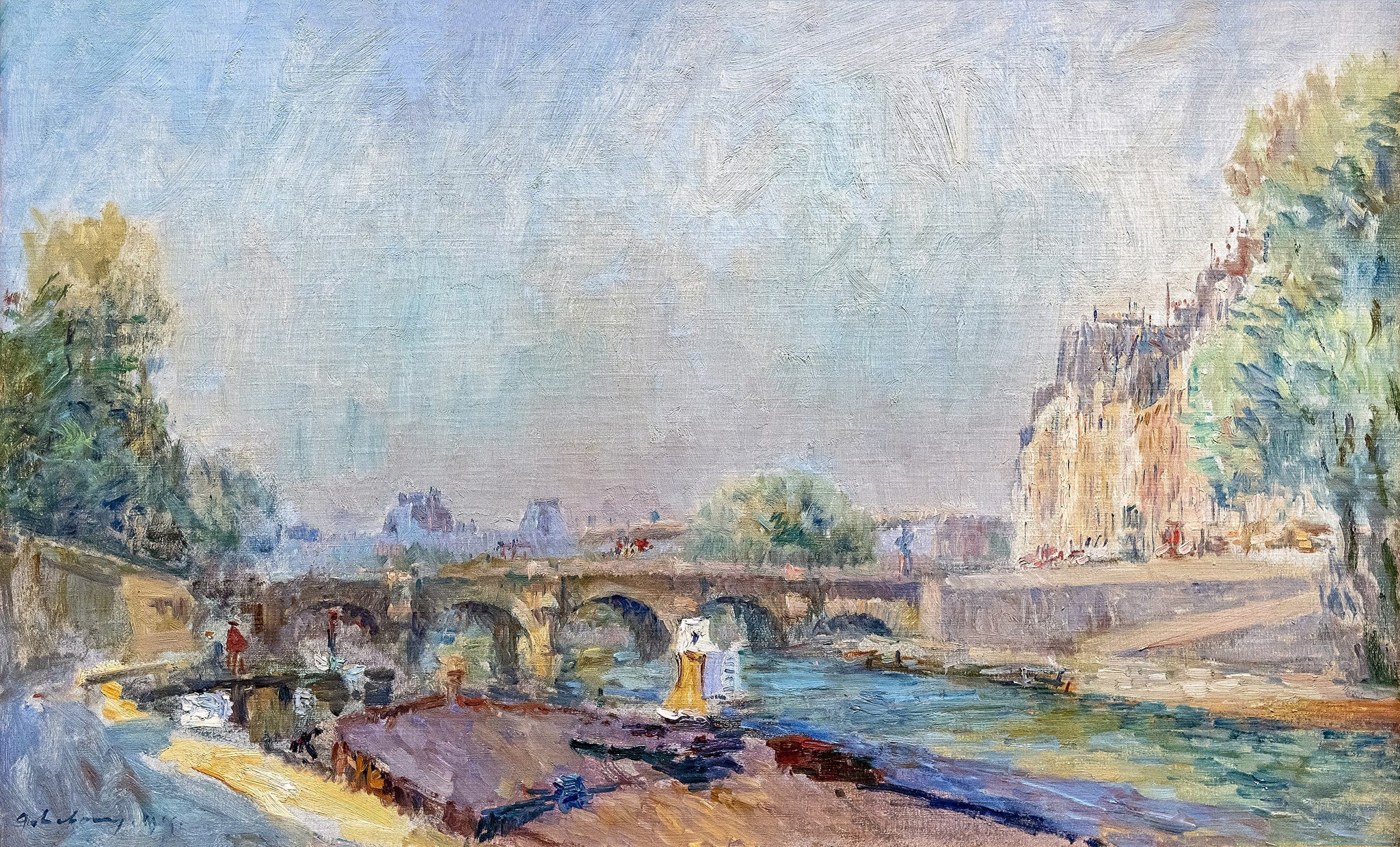 Le Pont-Neuf et la Seine - Albert Lebourg image 1 copie peinte à la main à l’huile