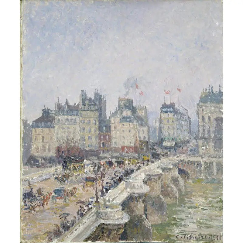 Le Pont-Neuf, temps mouillé - Camille Pissarro image 1 copie peinte à la main à l’huile