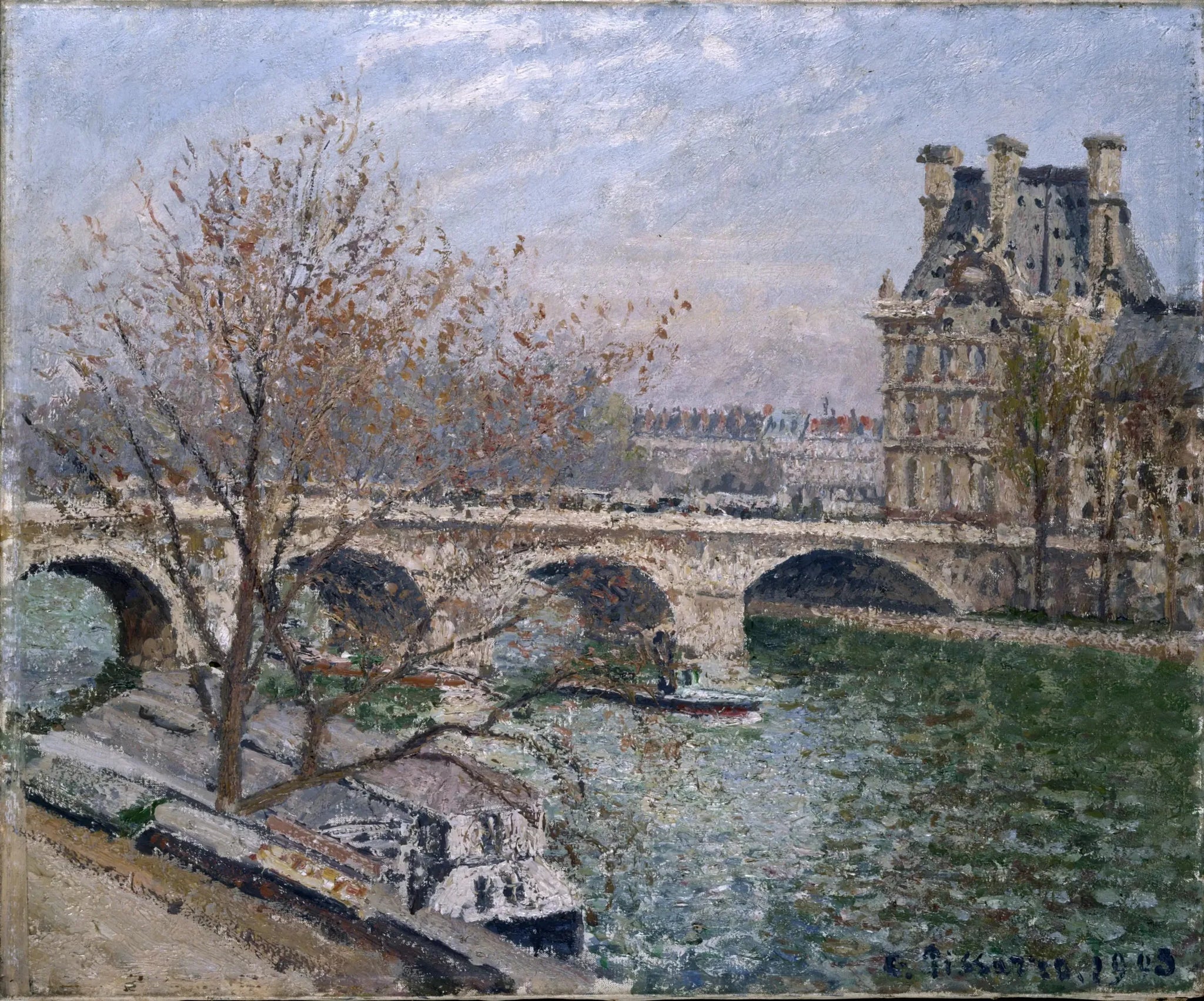 Le Pont Royal et le Pavillon de Flore, Matin, Soleil - Camille Pissarro image 1 tableau peint à l’huile sur toile