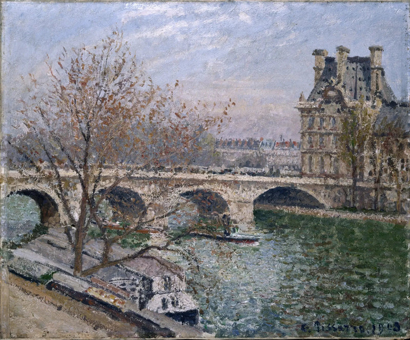 Le Pont Royal et le Pavillon de Flore, Matin, Soleil - Camille Pissarro