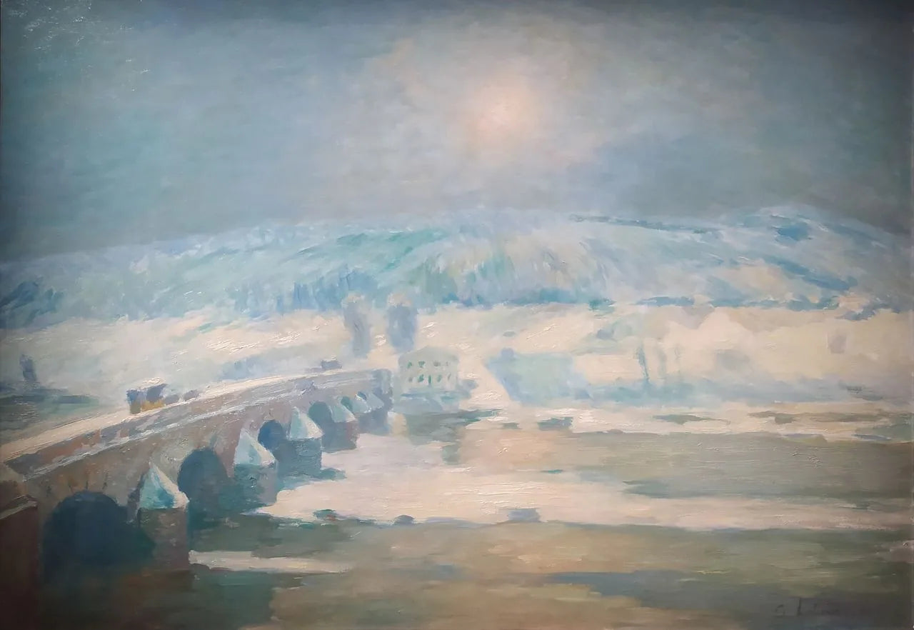 Le pont sur l'Allier à Pont-du-Château (1885) - Albert Lebourg image 1 reproduction réalisée par Alpha Reproduction