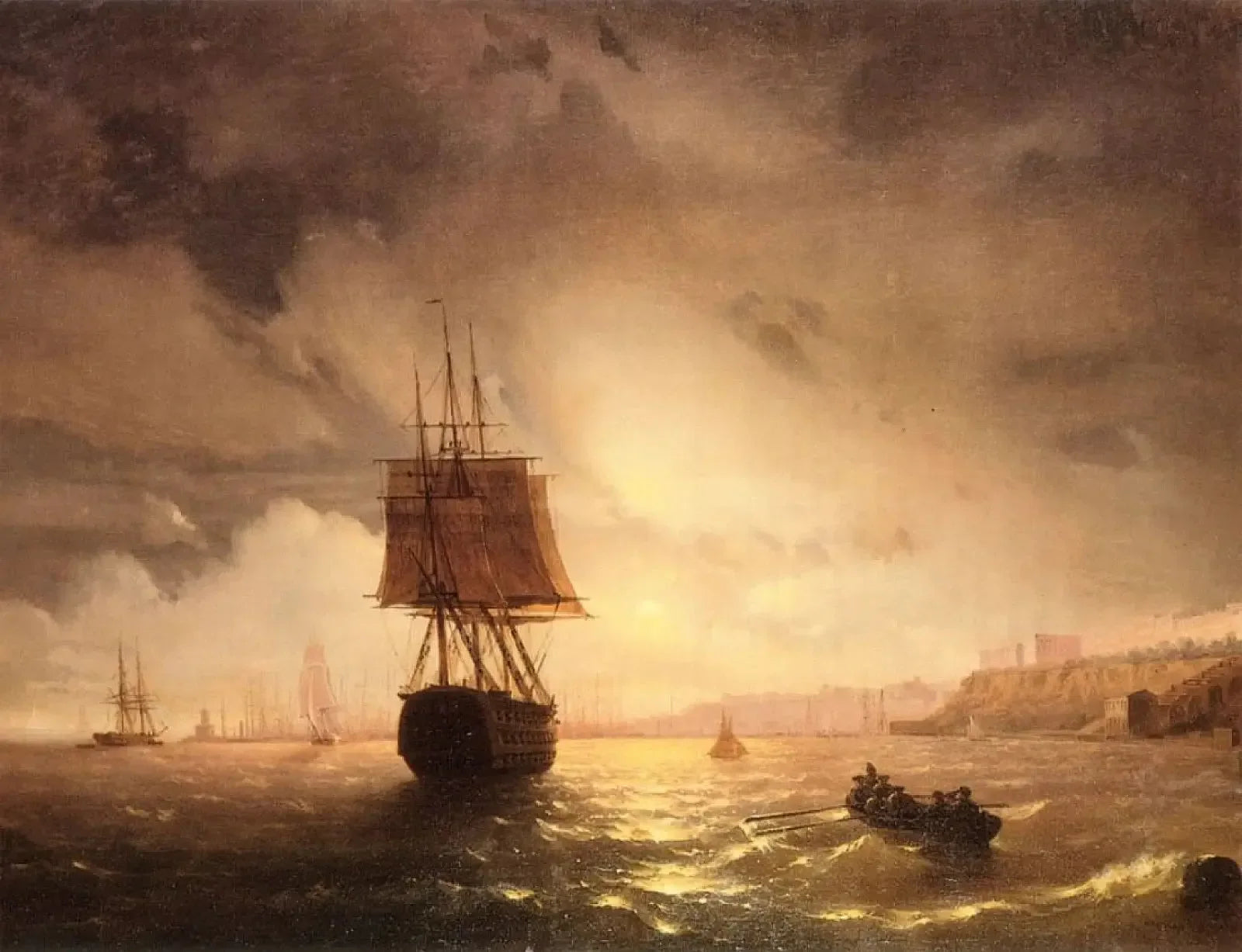 Le port d'Odessa sur la mer Noire - Ivan Aïvazovski image 1 reproduction artisanale de tableau