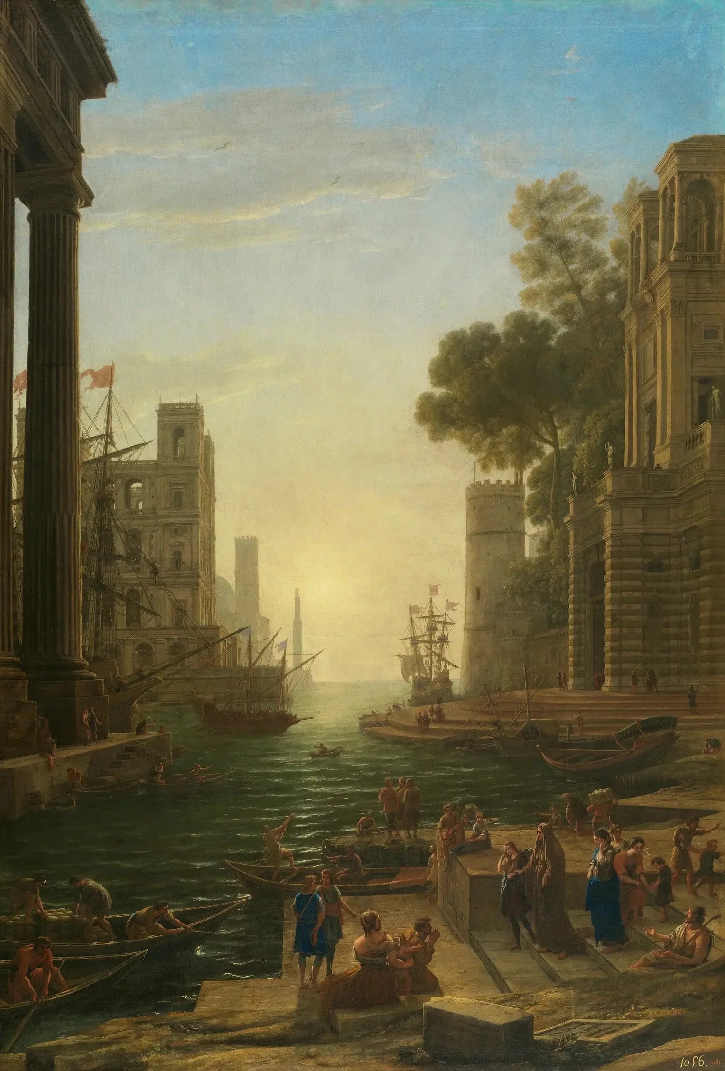 Le Port d'Ostie avec l'embarquement de sainte Paule - Claude Lorrain image 1 reproduction de peinture à l’huile
