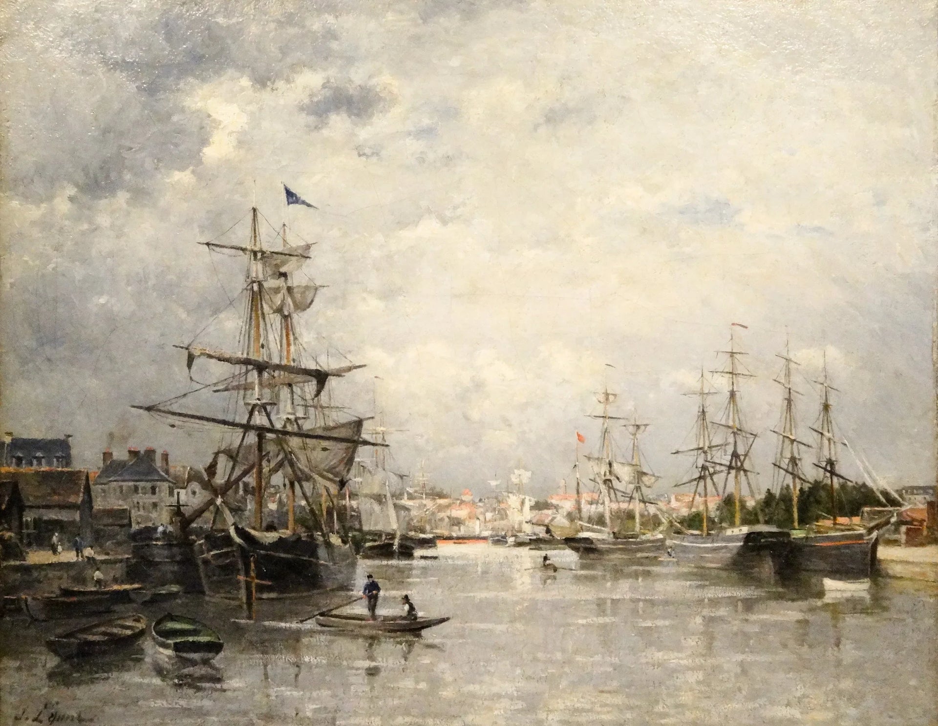 Le Port de Caen - Stanislas Lépine image 1 tableau peint à l’huile sur toile