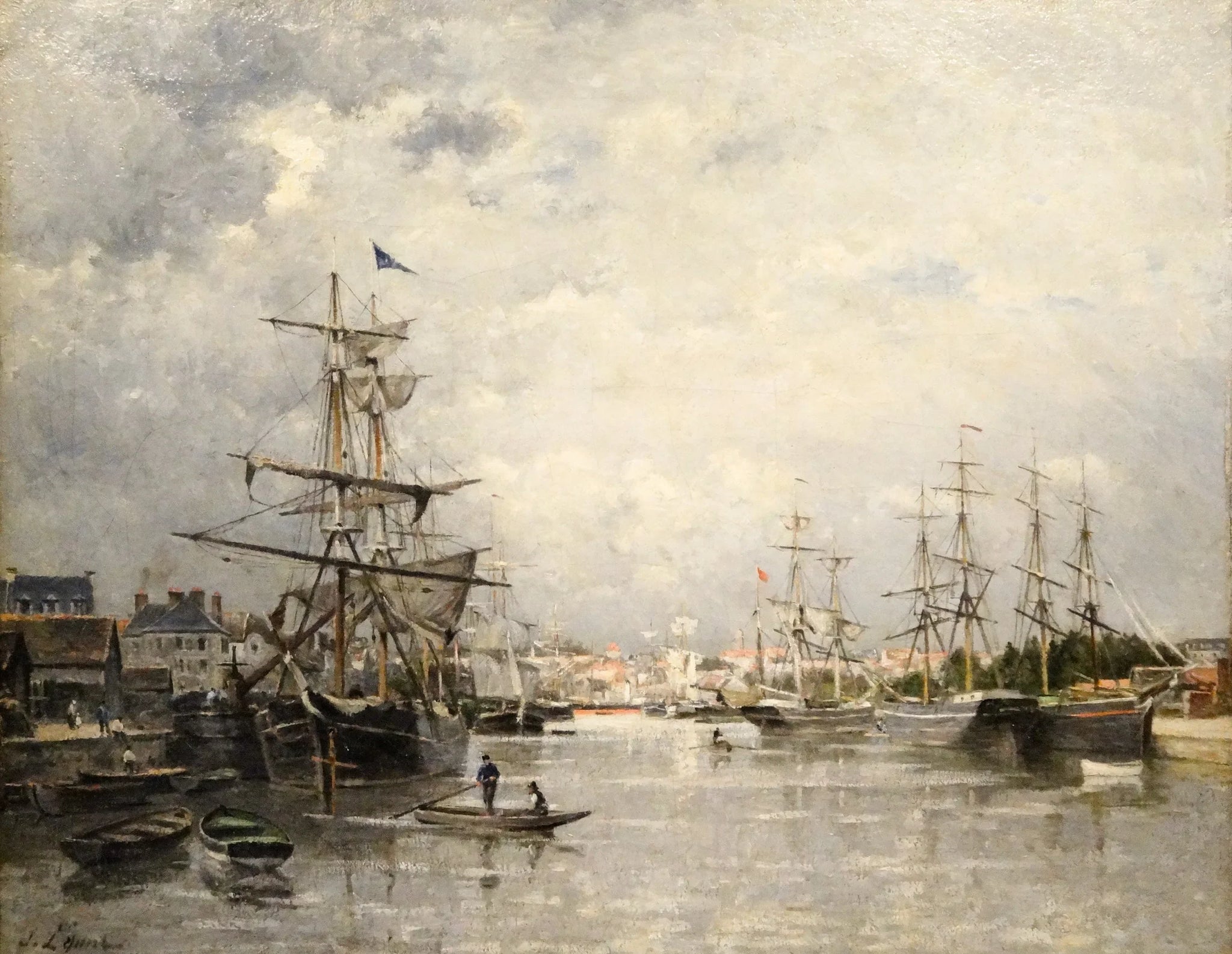 Le Port de Caen - Stanislas Lépine image 1 tableau peint à l’huile sur toile