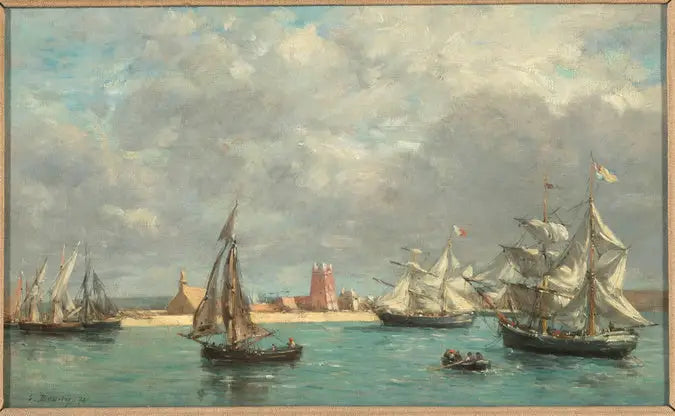 Le Port de Camaret - Eugène Boudin image 1 copie peinte à la main à l’huile