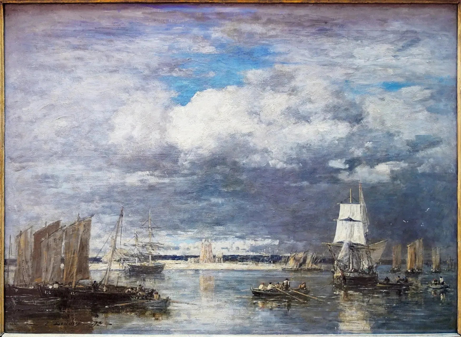 Le port de Camaret par ciel d'orage - Eugène Boudin image 1 copie de tableau peinte à la main