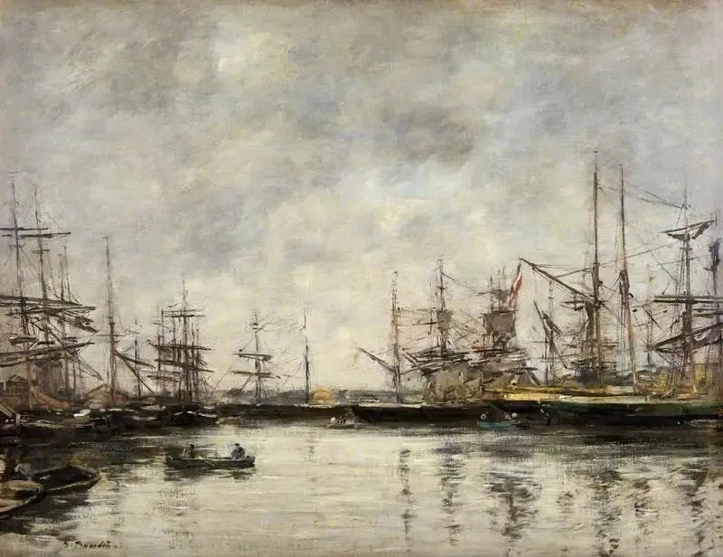 Le port de Deauville - Eugène Boudin image 1 copie de tableau peinte à la main