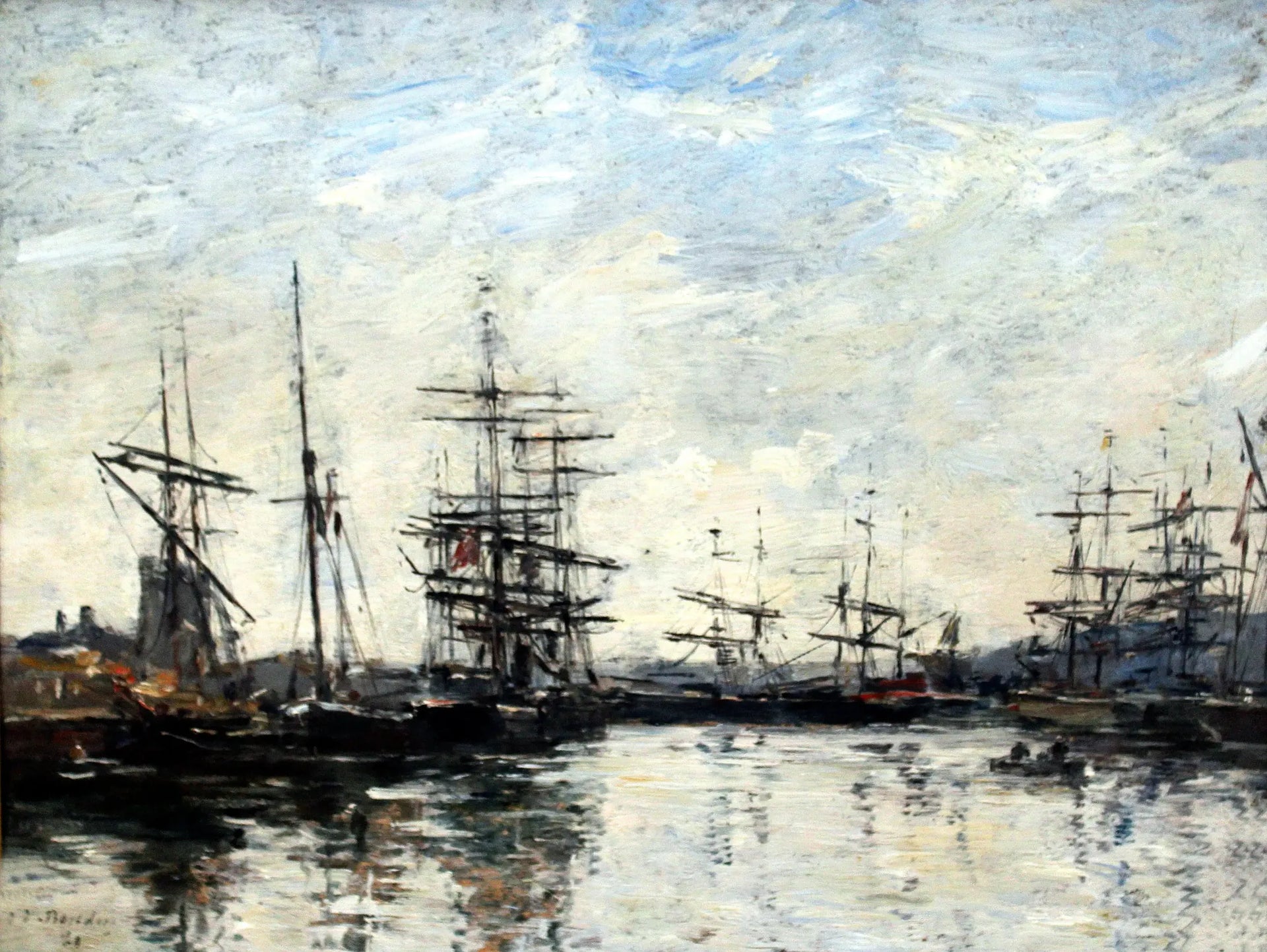 Le port de Deauville - Eugène Boudin image 1 reproduction de peinture à l’huile