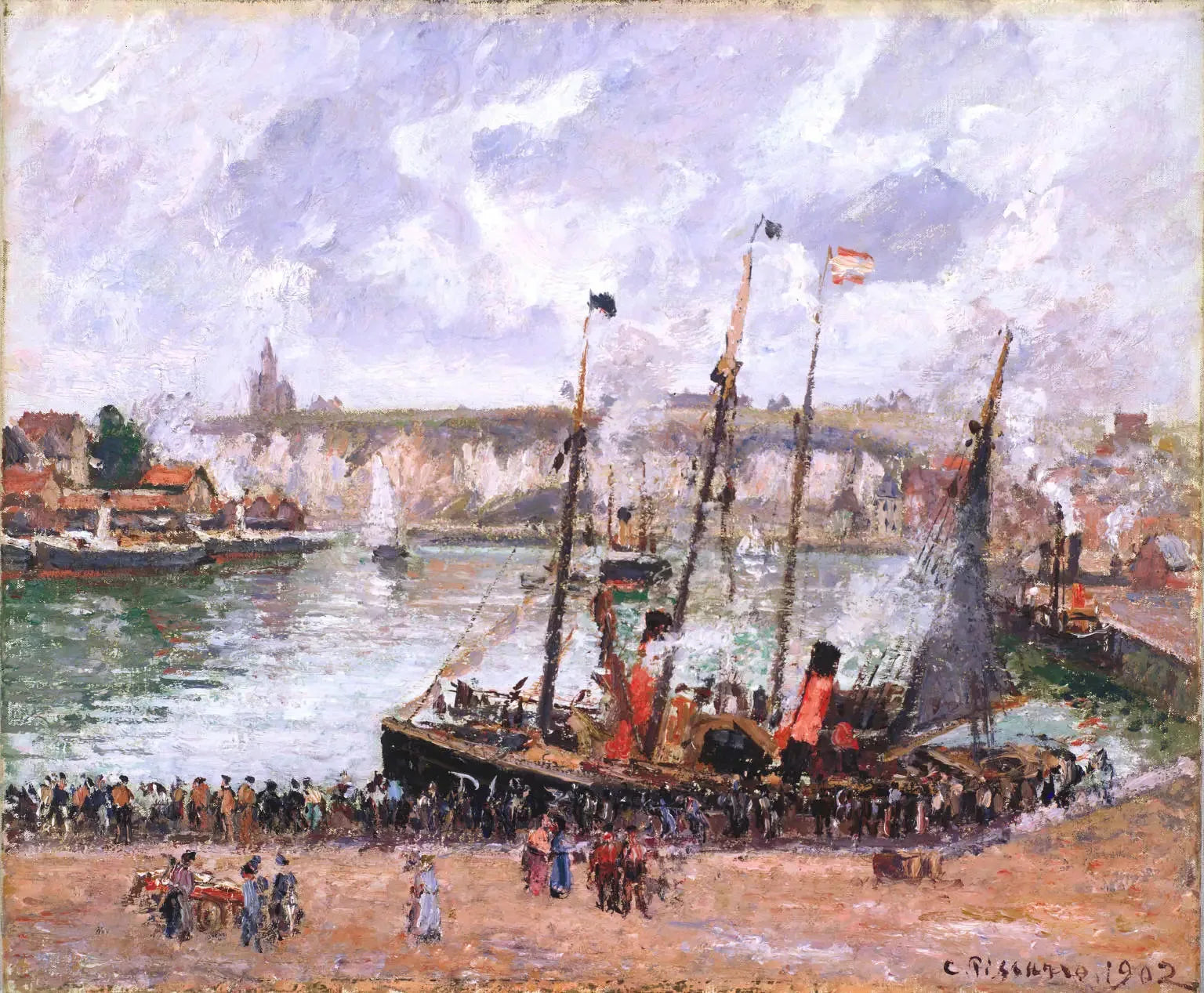 Le Port de Dieppe - Camille Pissarro image 1 copie de tableau peinte à la main