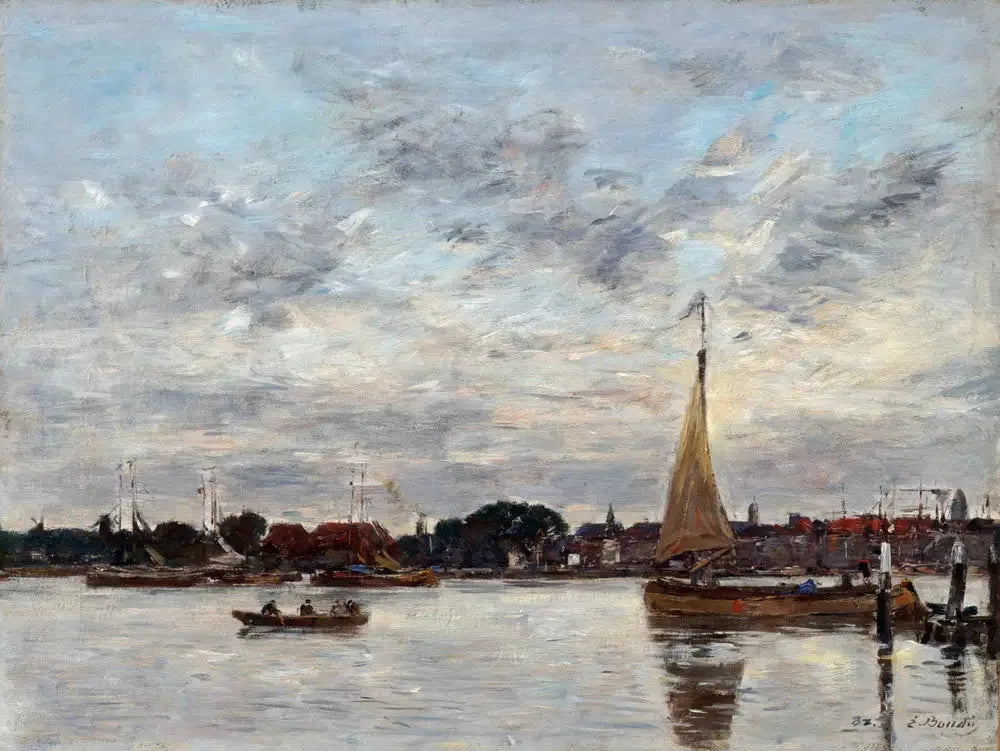Le port de Dordrecht - Eugène Boudin image 1 tableau peint à l’huile sur toile