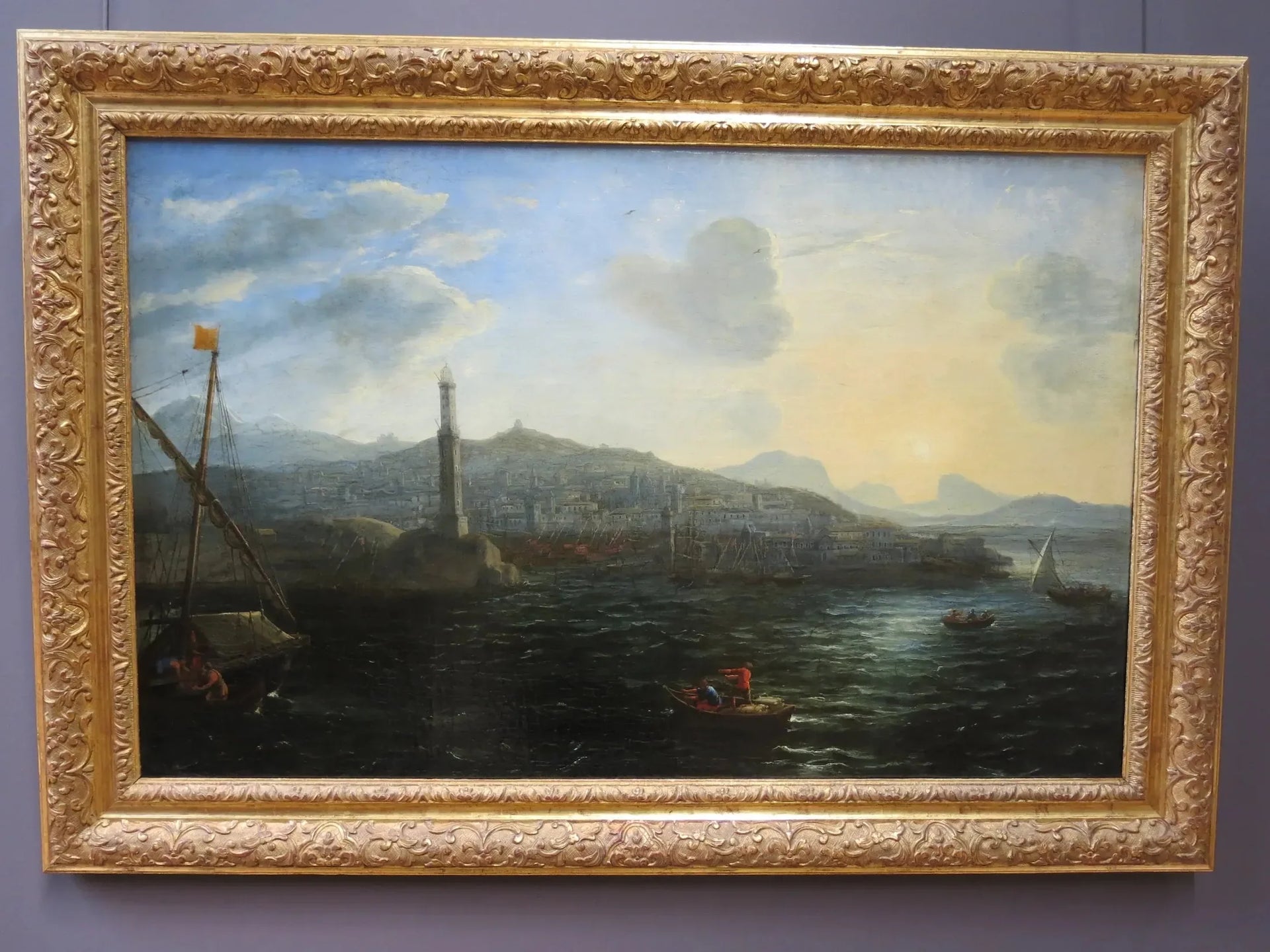 Le Port de Gênes, vu de la mer - Claude Lorrain image 1 reproduction de peinture à l’huile