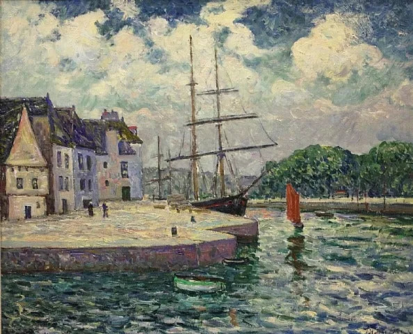 Le Port de Saint-Goustan à Auray - Maxime Maufra image 1 copie peinte à la main à l’huile