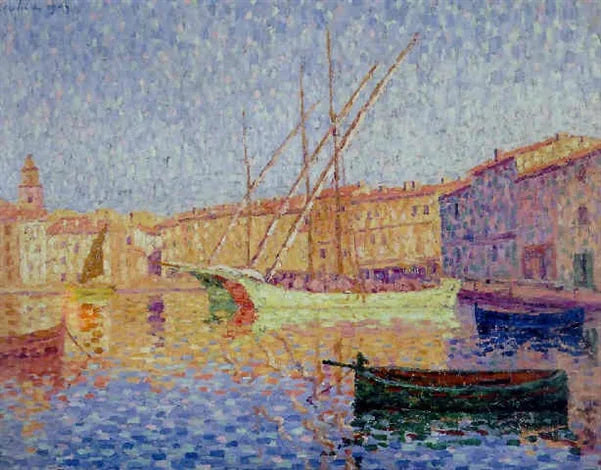 Le port de Saint-Tropez, effet de soleil - Francis Picabia image 1 reproduction artisanale de tableau