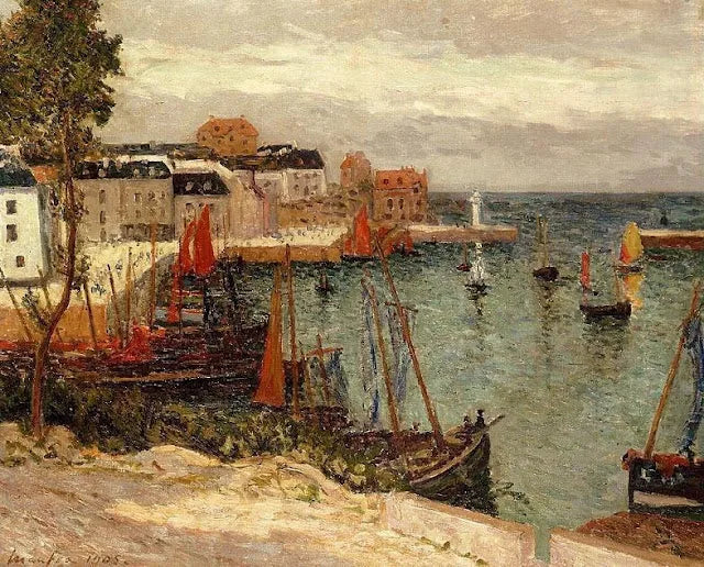 Le Port de Sauzon, Belle-île-en-Mer - Maxime Maufra image 1 copie peinte à la main à l’huile