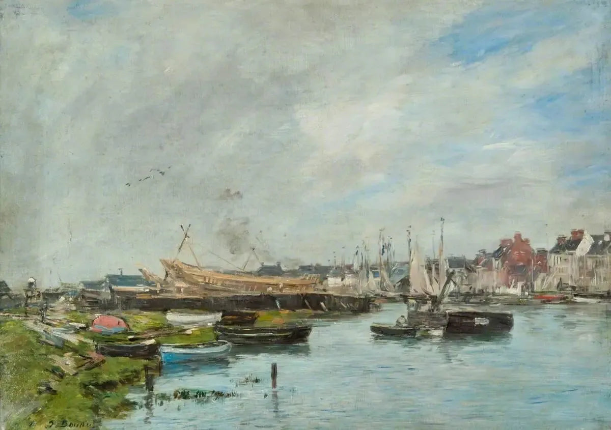 Le Port de Trouville, Chantier Naval - Eugène Boudin image 1 tableau peint à l’huile sur toile