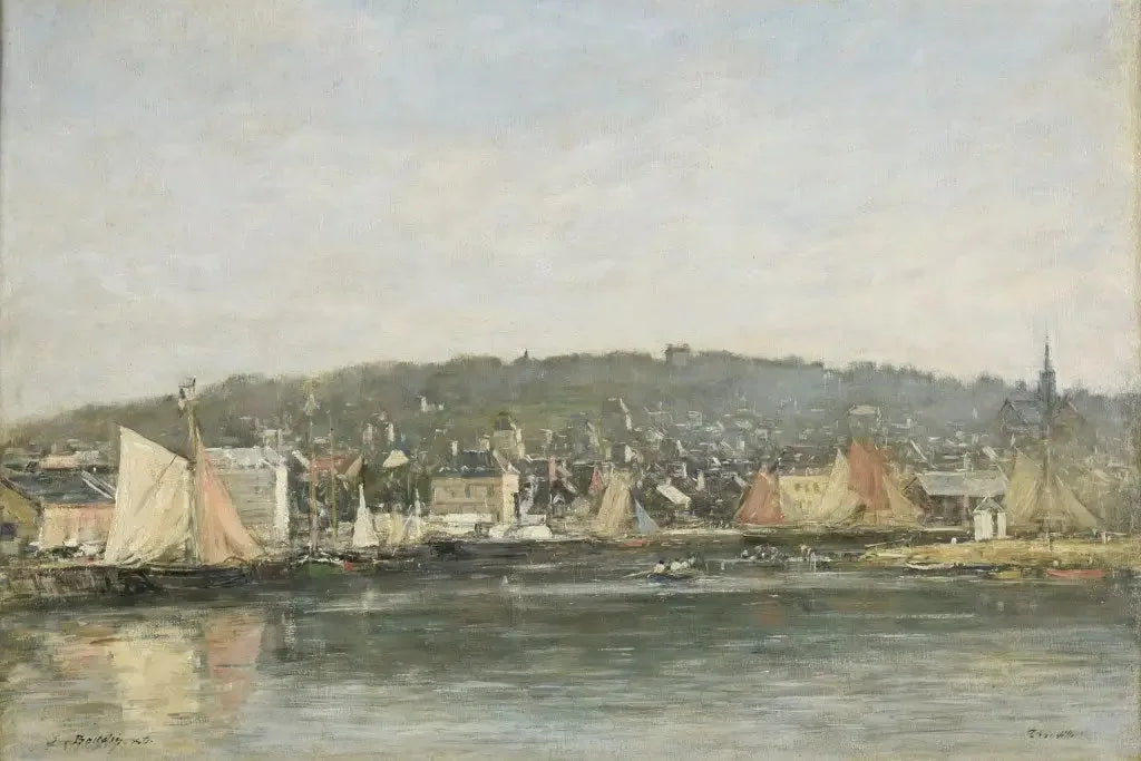 Le port de Trouville le matin - Eugène Boudin image 1 reproduction réalisée par Alpha Reproduction