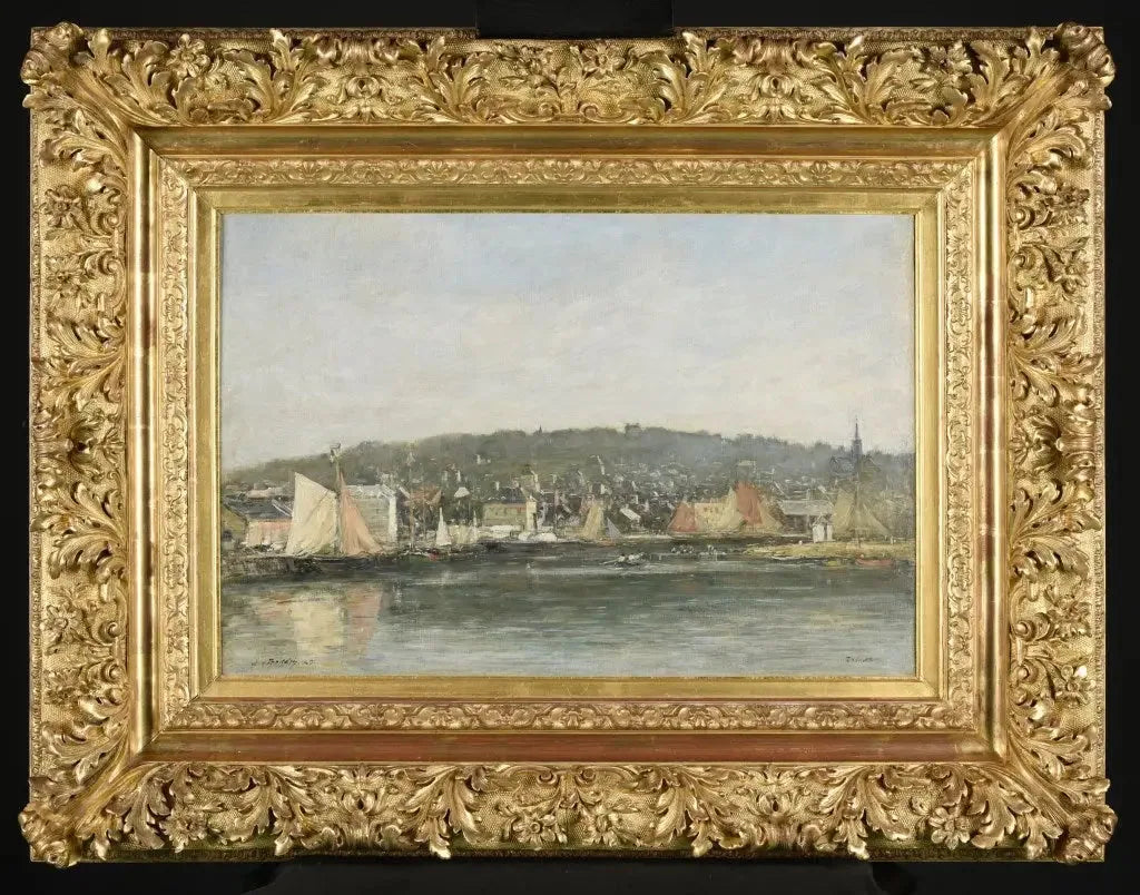 Le port de Trouville le matin - Eugène Boudin image 2 reproduction de peinture à l’huile