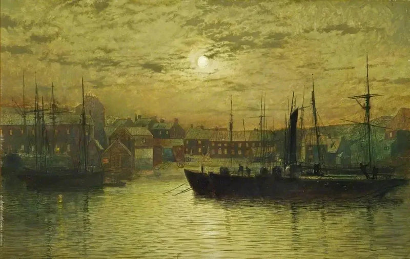 Le port de Whitby au clair de lune - John Atkinson Grimshaw