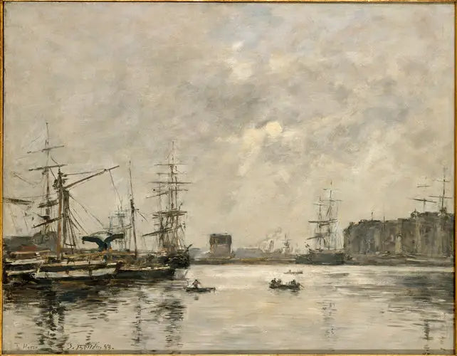 Le Port du Havre, bassin de la Barre - Eugène Boudin image 1 reproduction artisanale de tableau