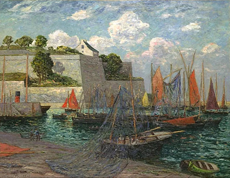 Le port et le château de Belle-Île - Maxime Maufra image 1 reproduction d’œuvre d’art à l’huile