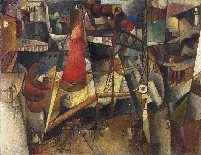 Le port (Marseille) - Albert Gleizes image 1 reproduction artisanale de tableau