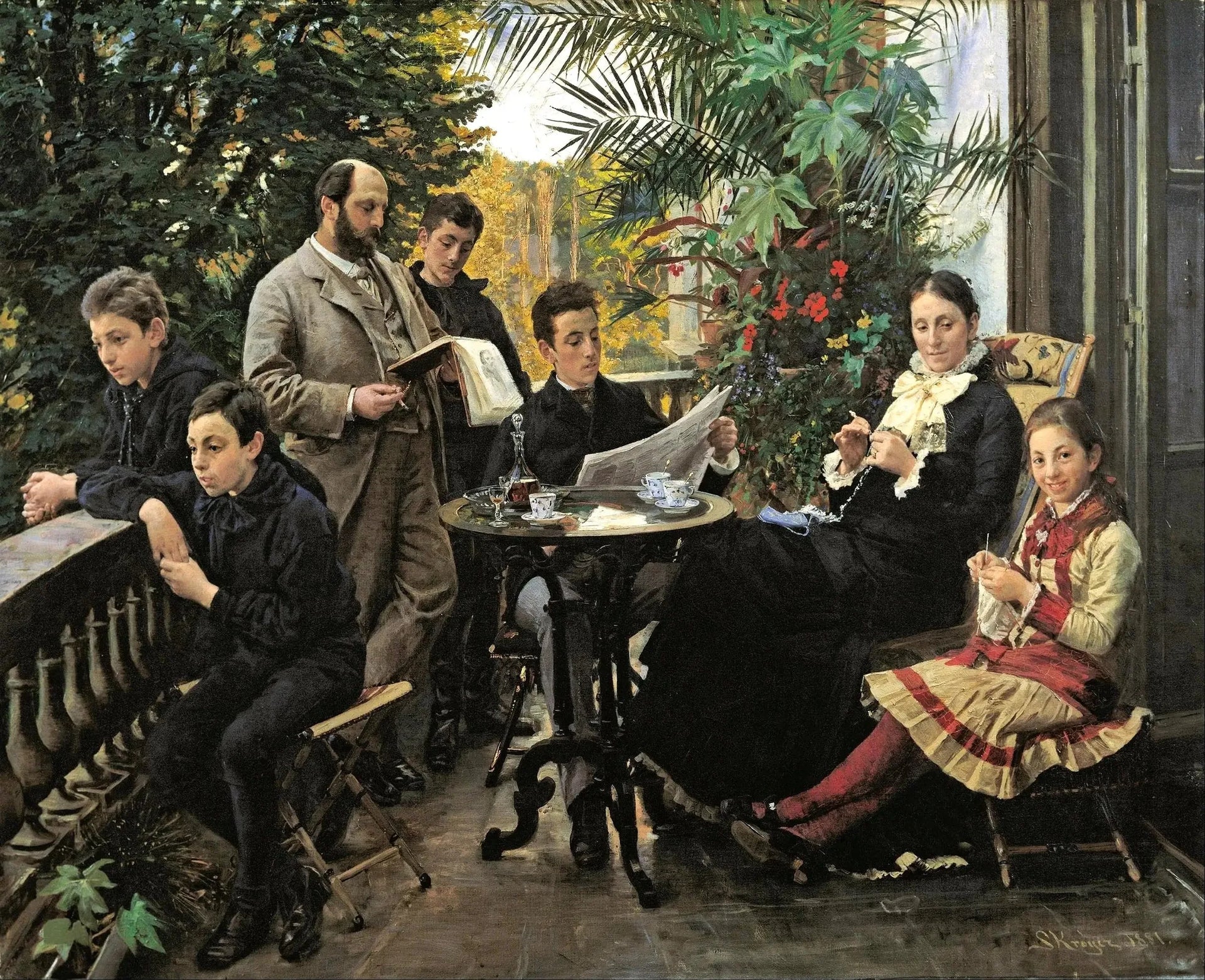Le portrait de la famille Hirschsprung - Peder Severin Krøyer image 1 reproduction de peinture à l’huile