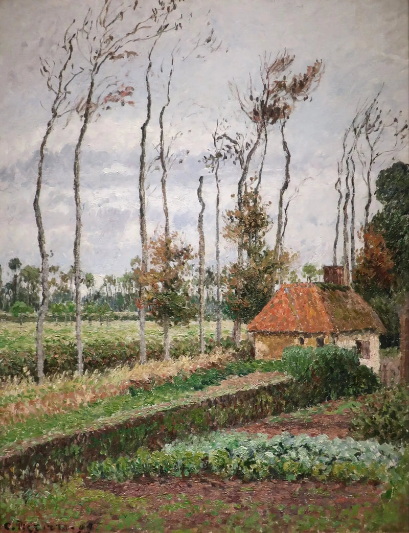 Le potager du manoir d'Ango, Varangeville, temps gris - Camille Pissarro