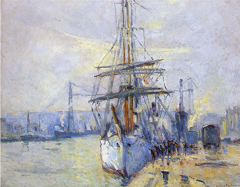 Le Pourquoi Pas du commandant Charcot dans le port de Rouen - Robert Antoine Pinchon image 1 reproduction de peinture à l’huile