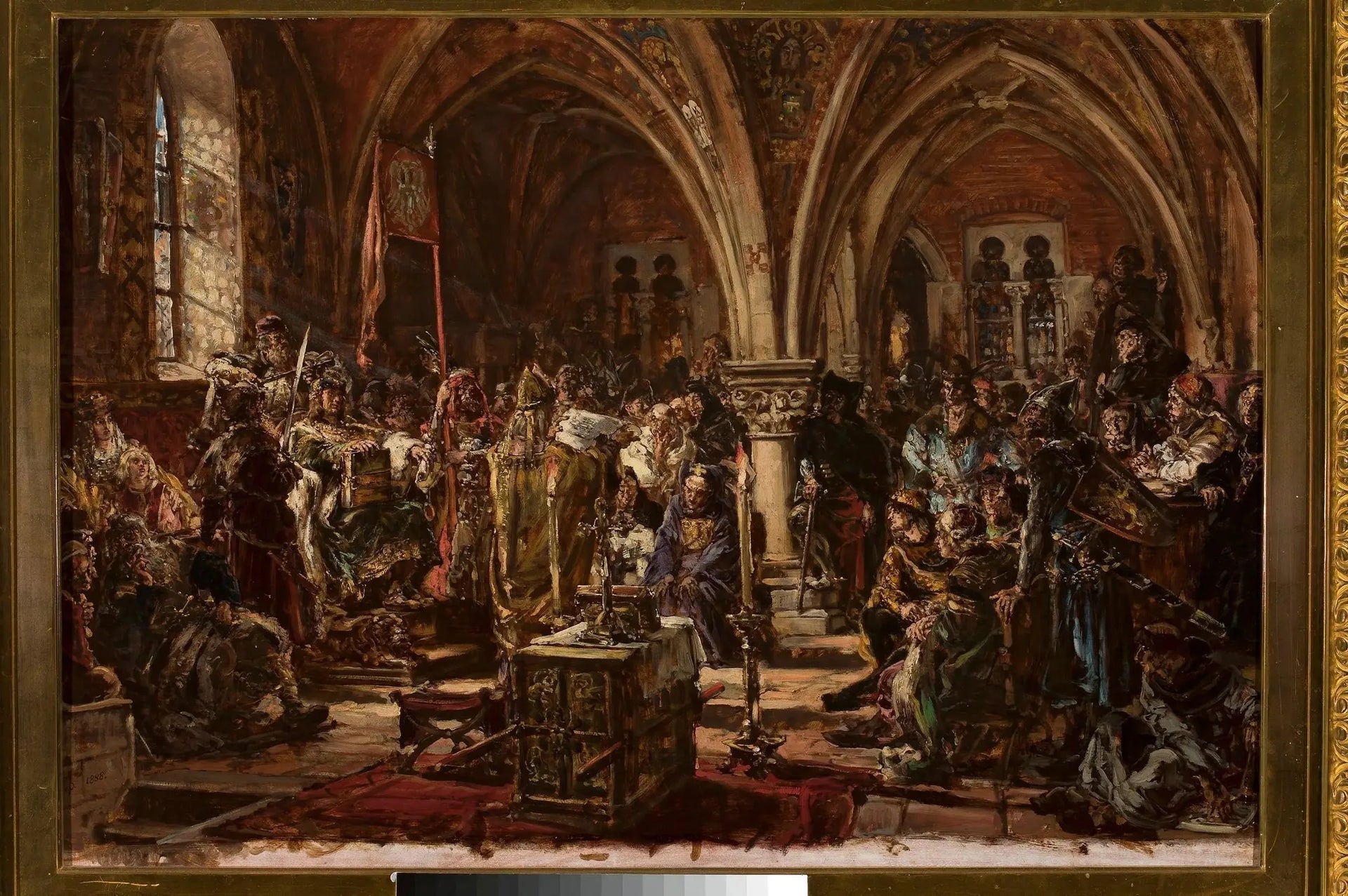 Le premier Parlement de Łęczyca, de la série « Histoire de la civilisation en Pologne » - Jan Matejko image 1 copie de tableau peinte à la main