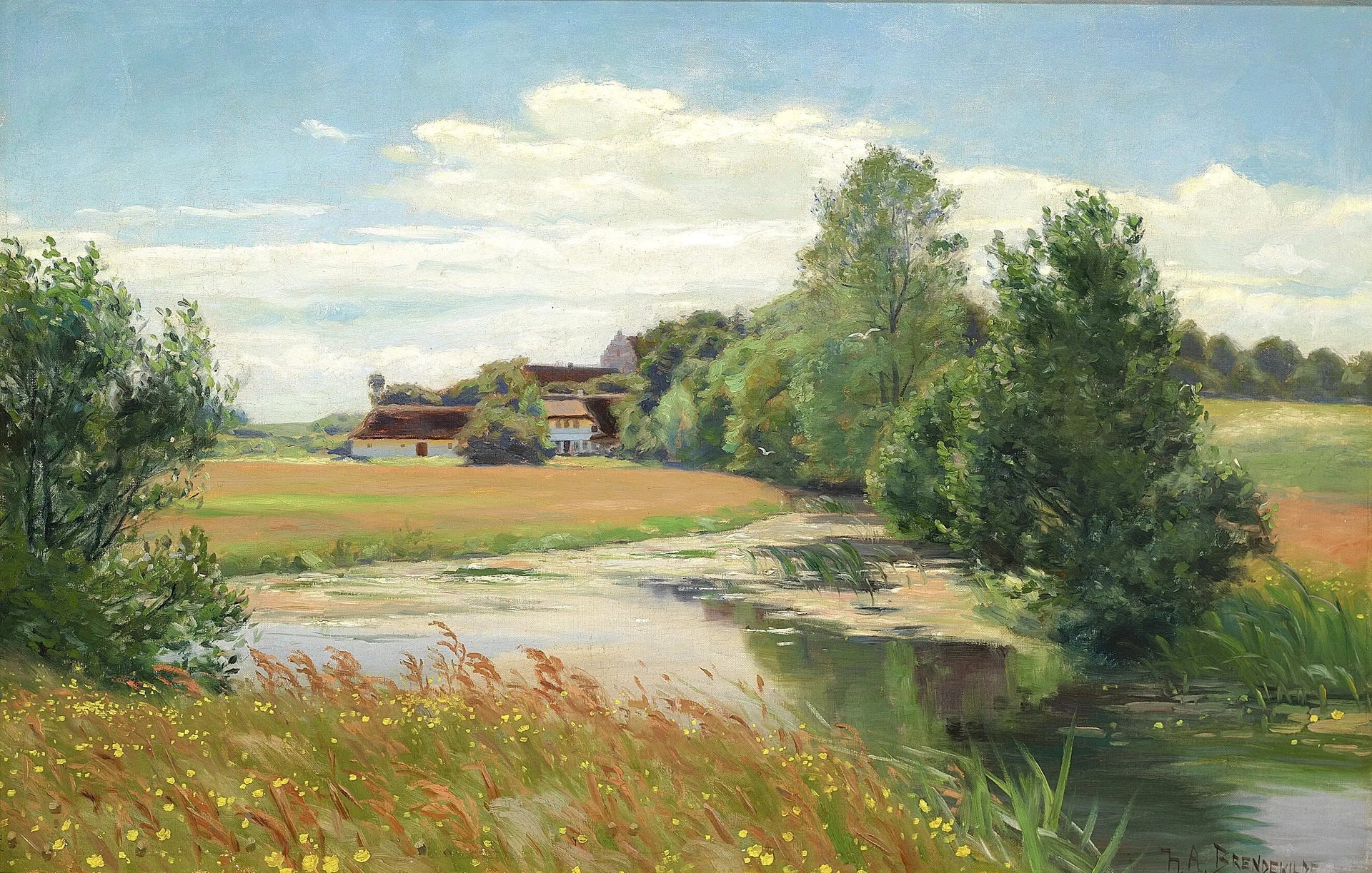 Le presbytère de Dalum sur l'île de Fionie. - H. A. Brendekilde image 1 tableau peint à l’huile sur toile