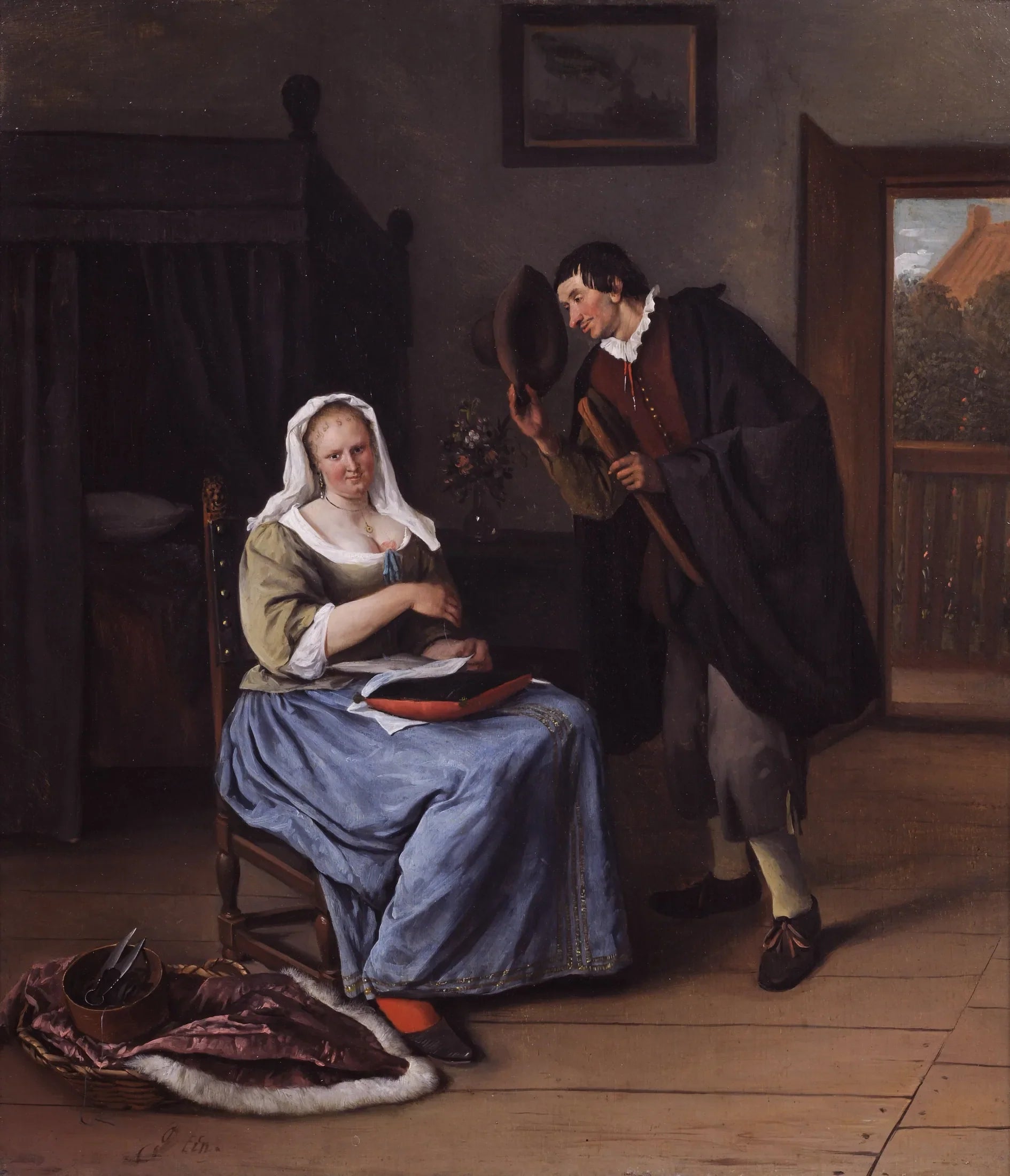 Le prétendant - Jan Steen image 1 reproduction de peinture à l’huile