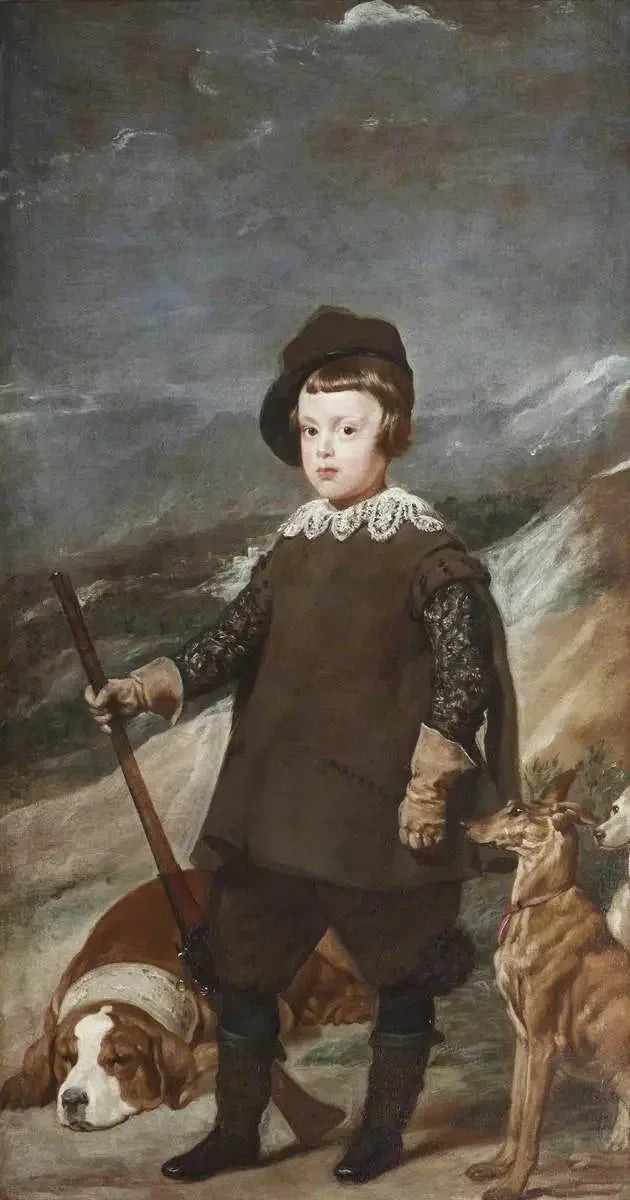 Le prince Baltasar Carlos (1629-1646), âgé de 6 ans, en tant que chasseur - Diego Velázquez image 1 copie peinte à la main à l’huile