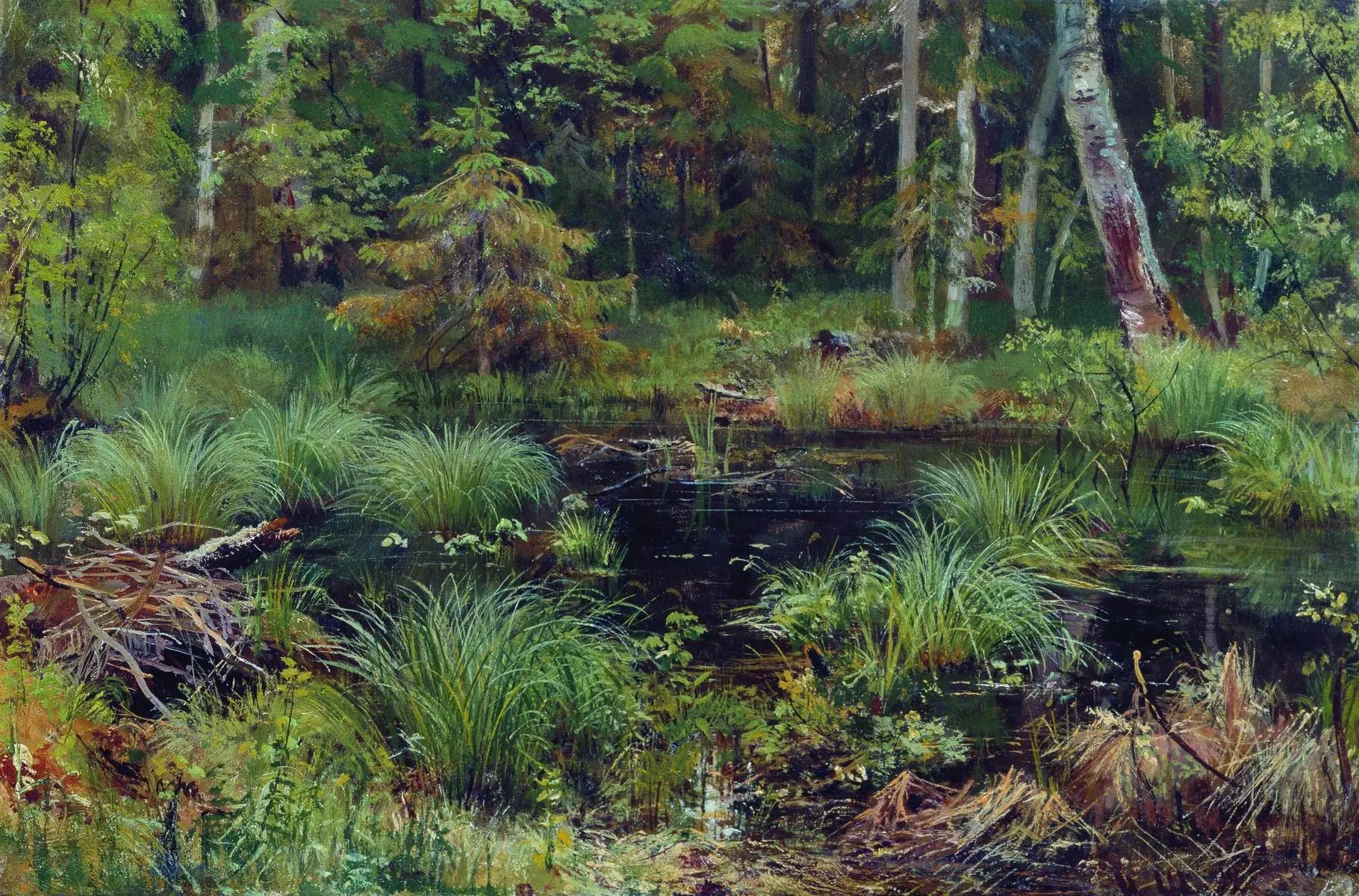 Le printemps dans la forêt - Ivan Chichkine image 1 tableau peint à l’huile sur toile