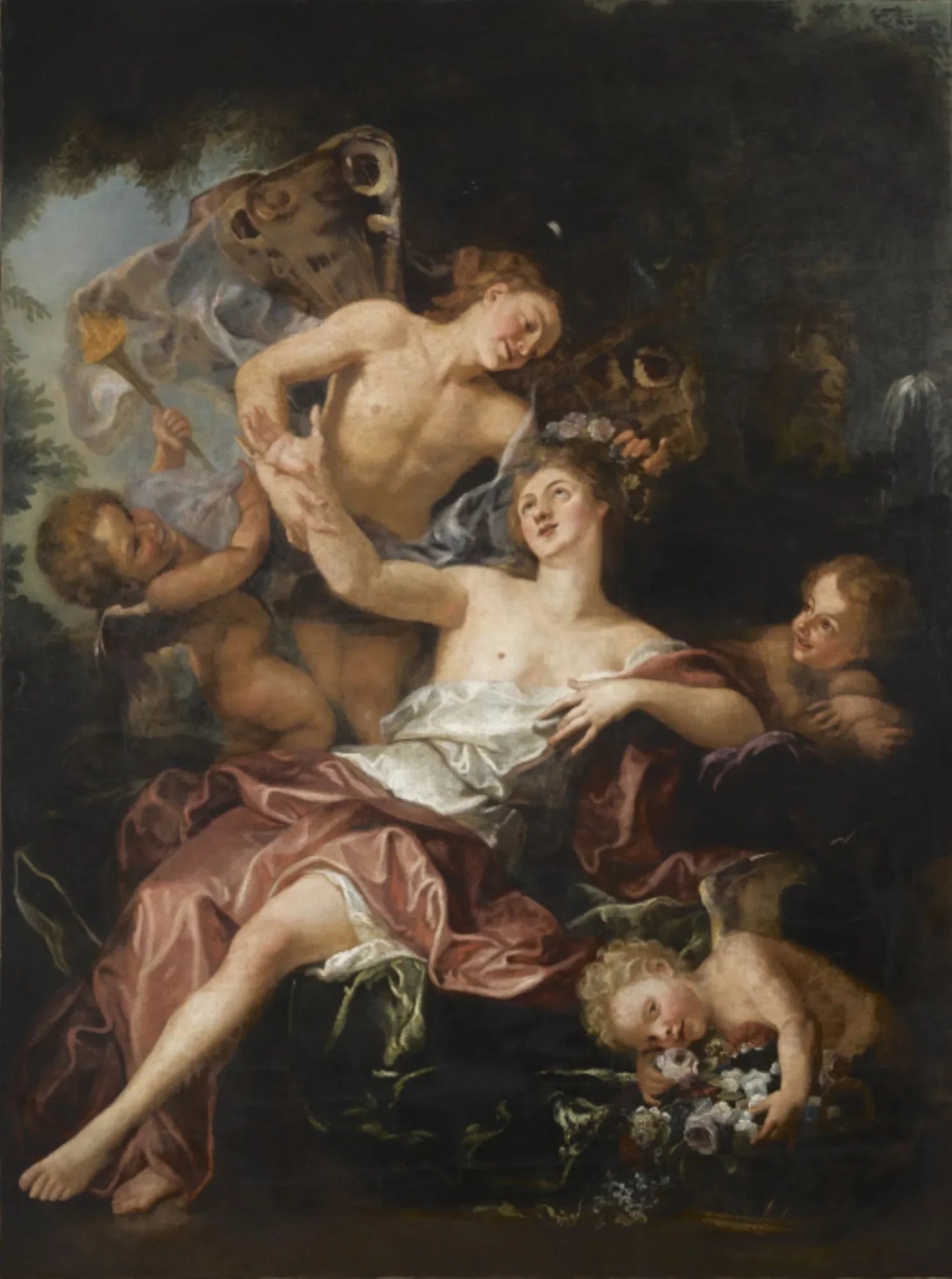 Le Printemps représenté par Zéphire et Flore - Antoine Coypel image 1 reproduction de peinture à l’huile