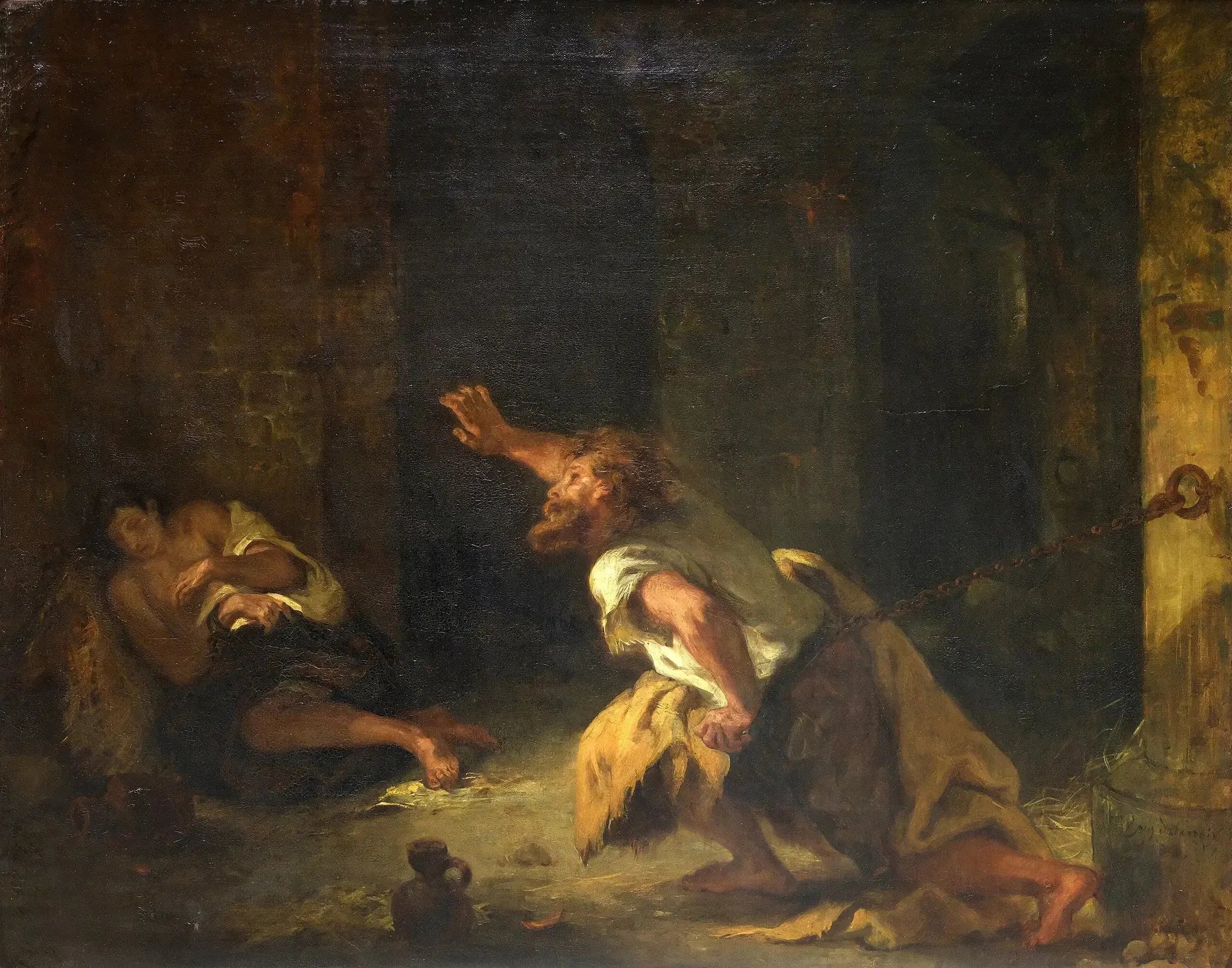 Le Prisonnier de Chillon - Eugène Delacroix image 1 copie peinte à la main à l’huile