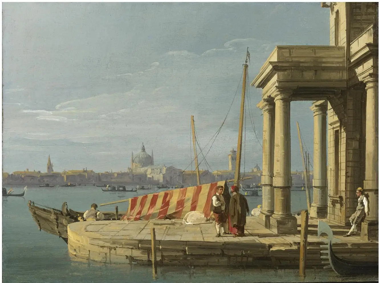 Le quai de la Pointe de la Douane - Canaletto image 1 copie peinte à la main à l’huile