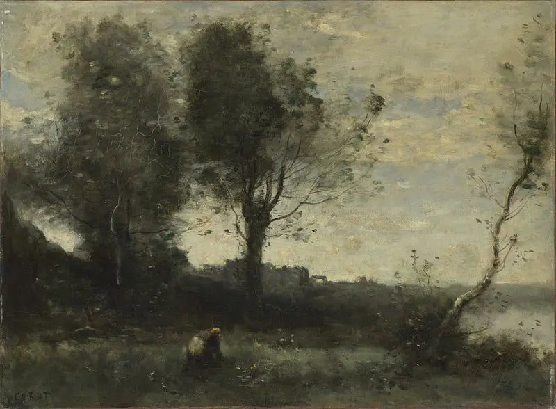 Le ramasseur de bois - Jean-Baptiste Camille Corot image 1 reproduction d’œuvre d’art à l’huile
