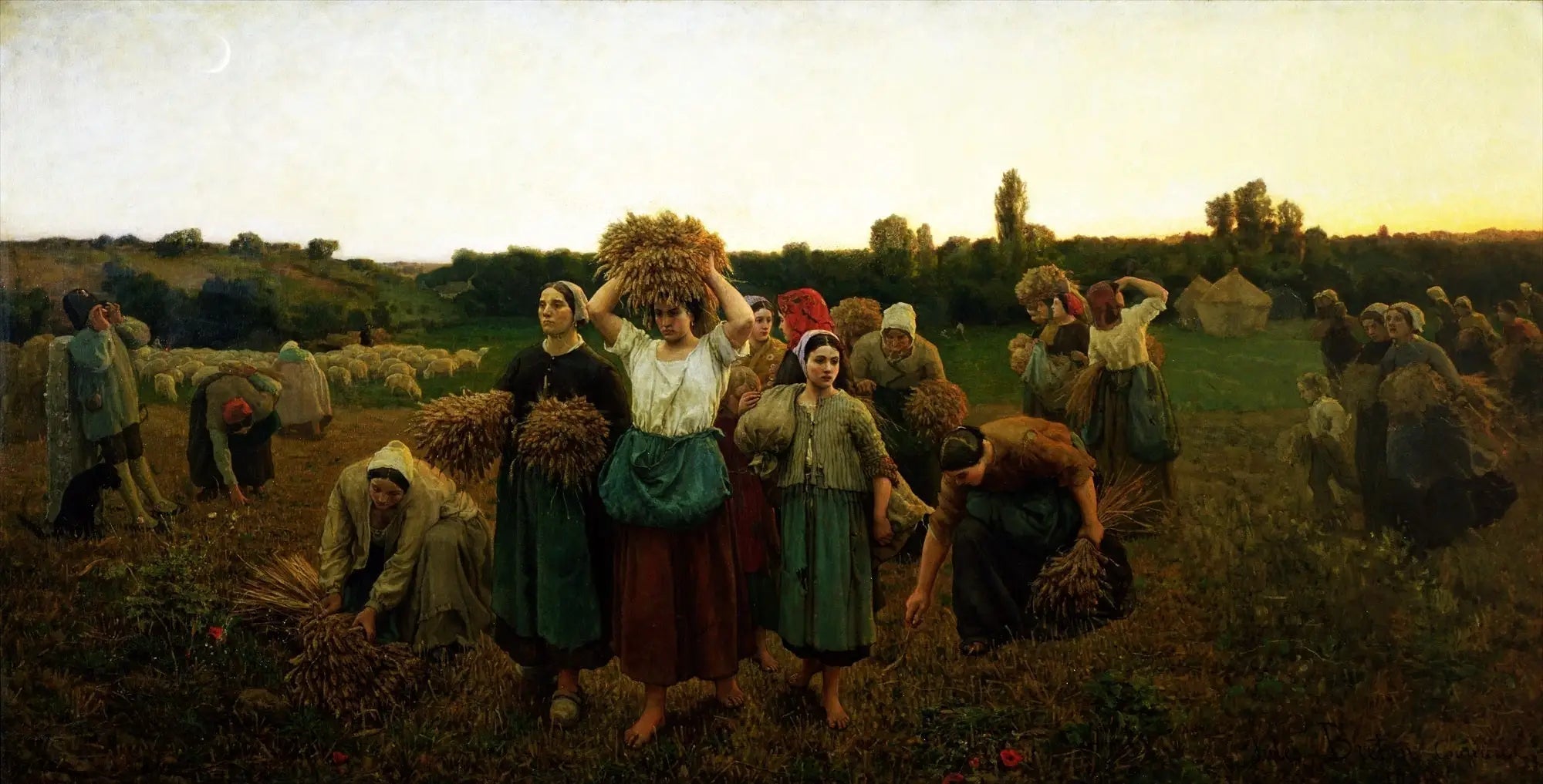 Le Rappel des glaneuses - Jules Breton image 1 copie de tableau peinte à la main