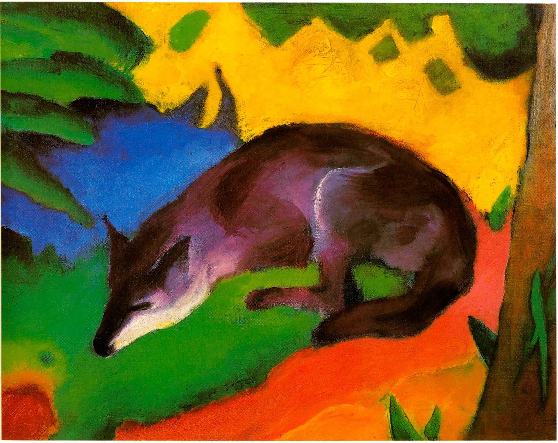 Le Renard bleu-noir - Franz Marc image 1 reproduction d’œuvre d’art à l’huile