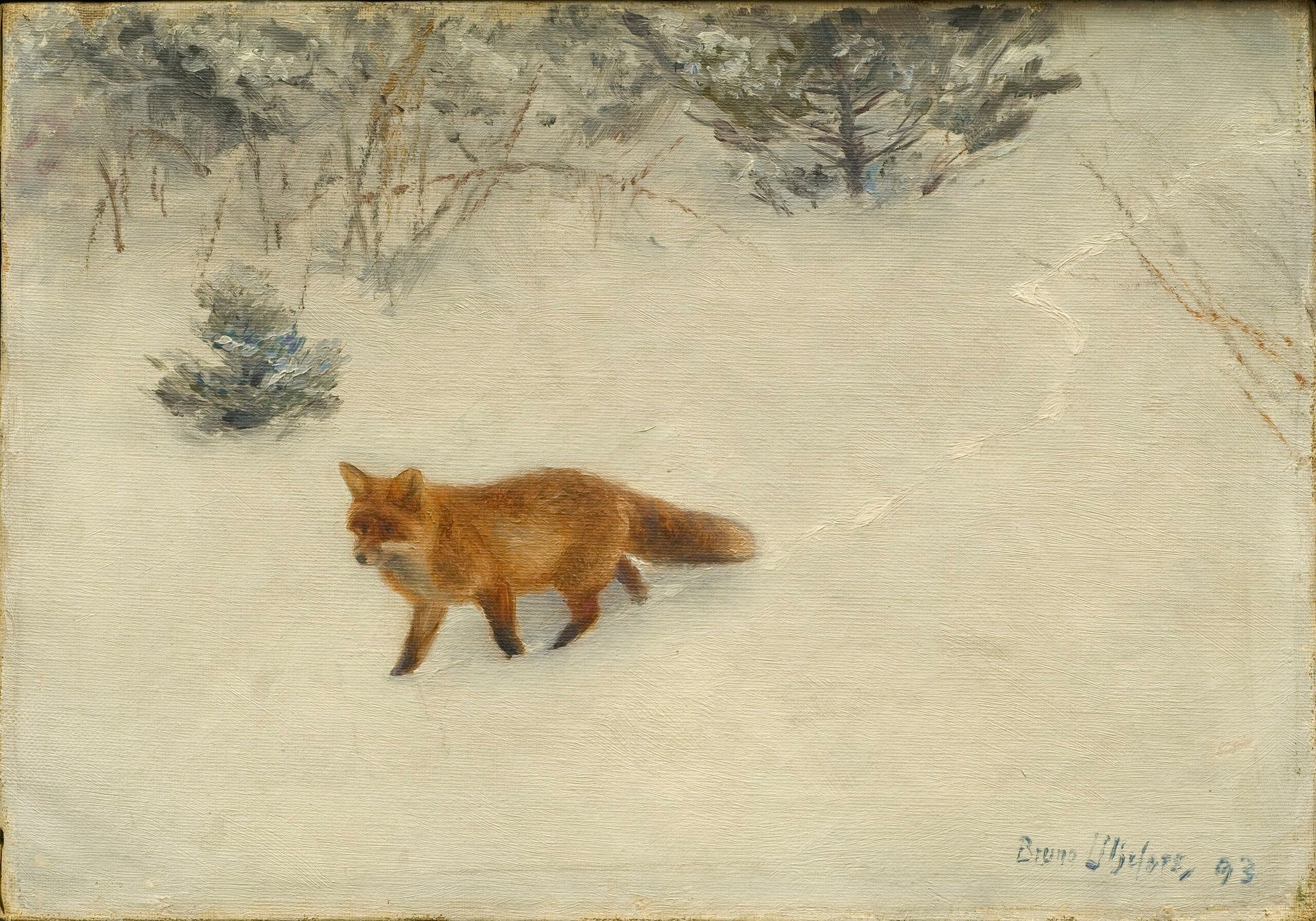 Le renard - Bruno Liljefors image 1 reproduction de peinture à l’huile
