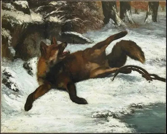 Le Renard pris au piège - Gustave Courbet image 1 reproduction d’œuvre d’art à l’huile