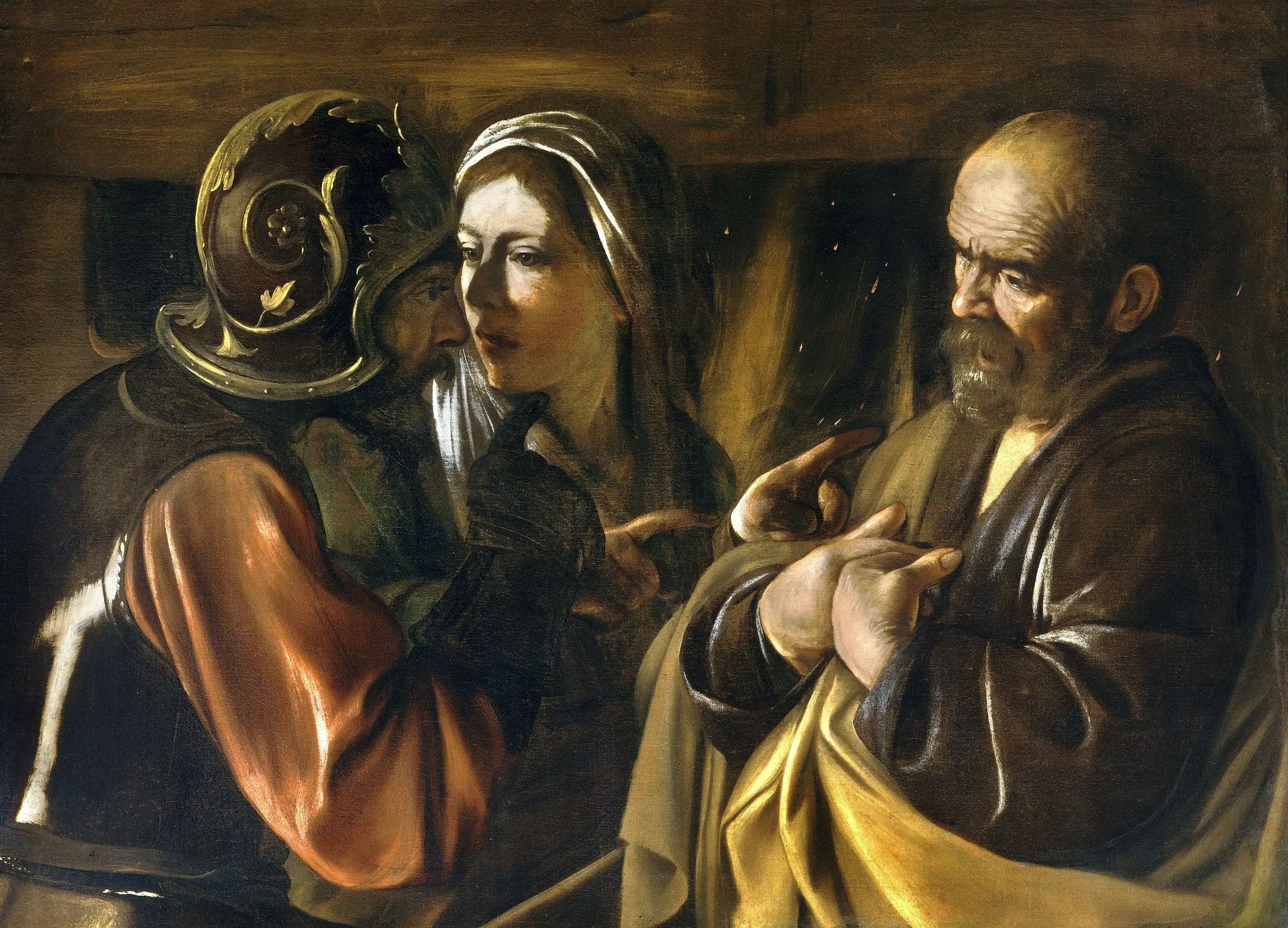 Le Reniement de saint Pierre - Le Caravage image 1 copie peinte à la main à l’huile