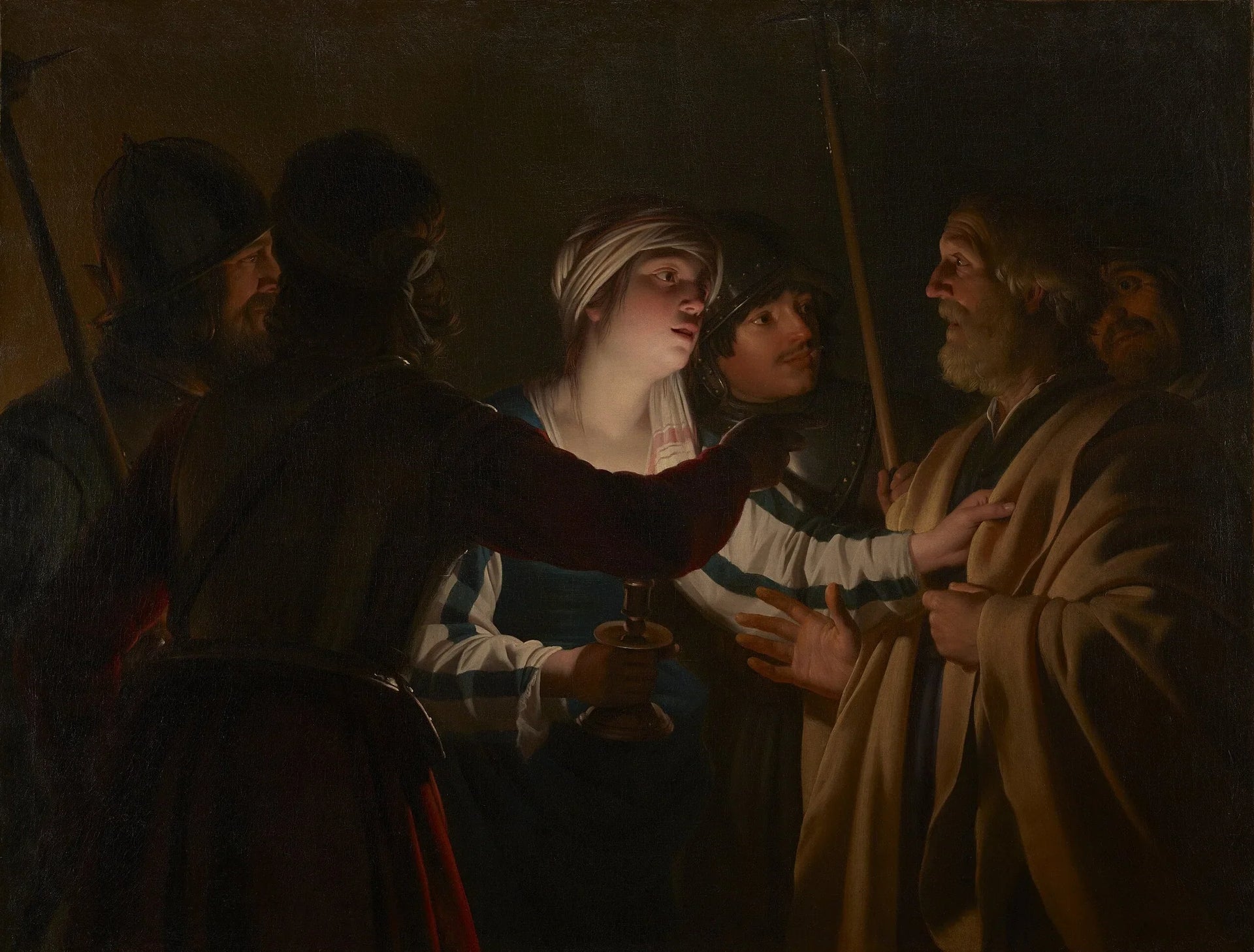 Le Reniement de saint Pierre - Gerrit van Honthorst image 1 reproduction d’œuvre d’art à l’huile